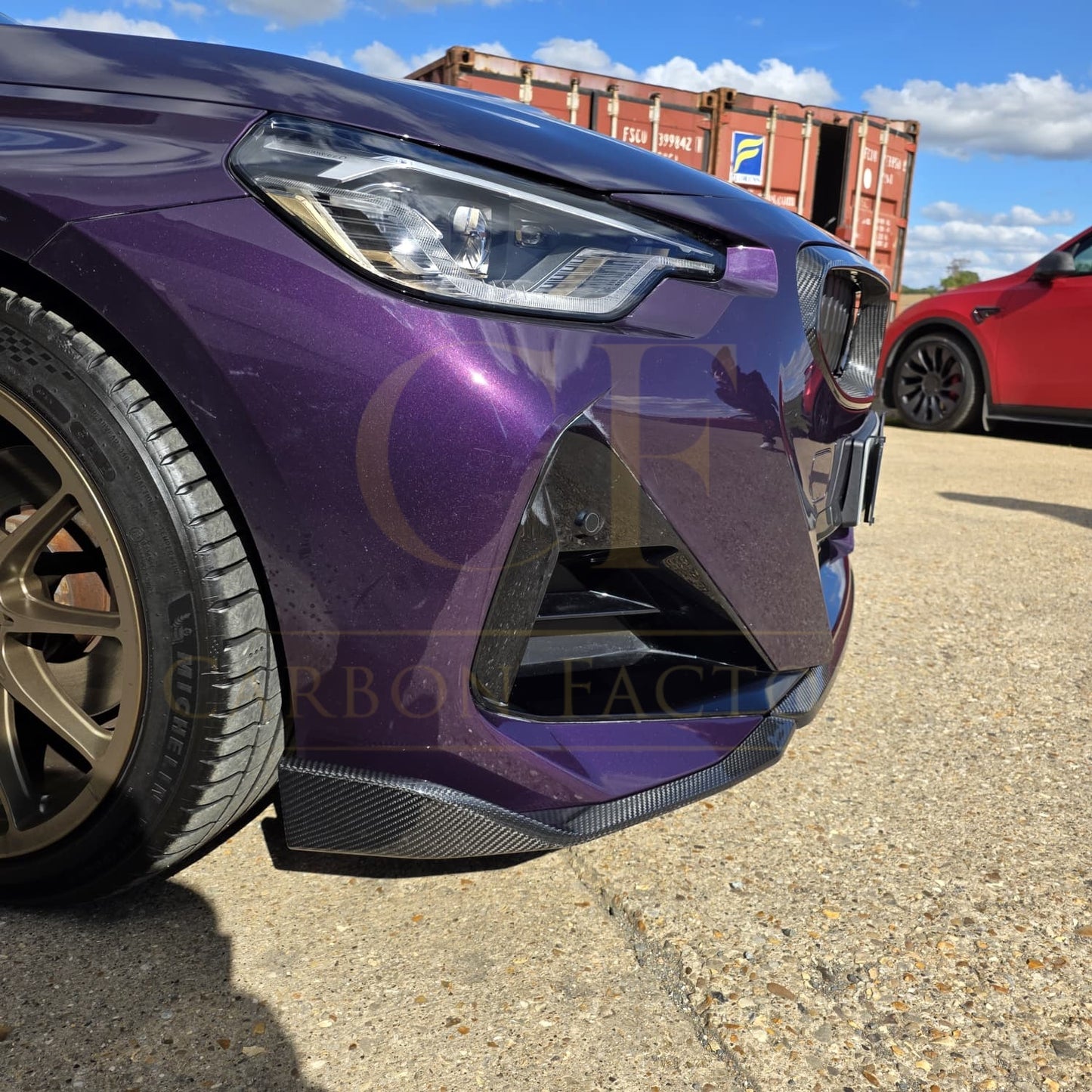 MP Style Pre-Preg Carbon Fibre Front Splitter for BMW 2 Series G42 Coupe 21-Present - Carbon Factory
