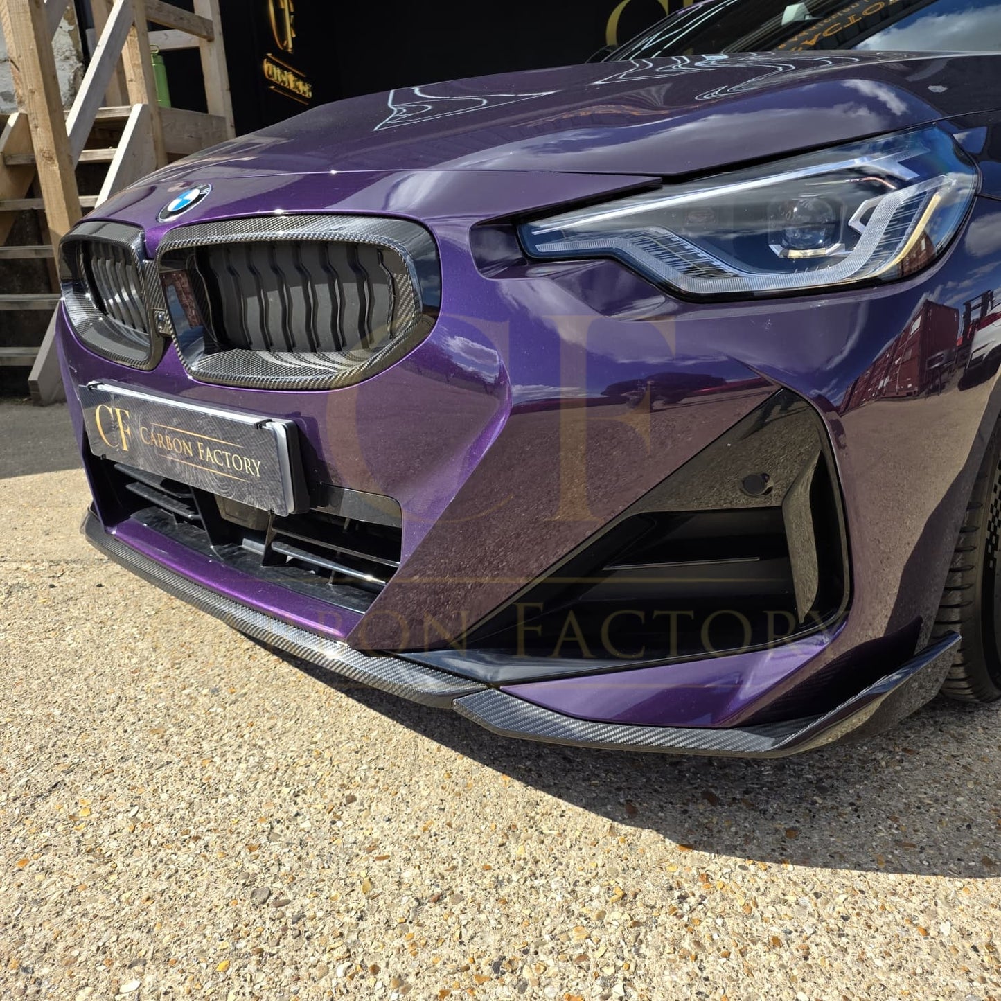 MP Style Pre-Preg Carbon Fibre Front Splitter for BMW 2 Series G42 Coupe 21-Present - Carbon Factory