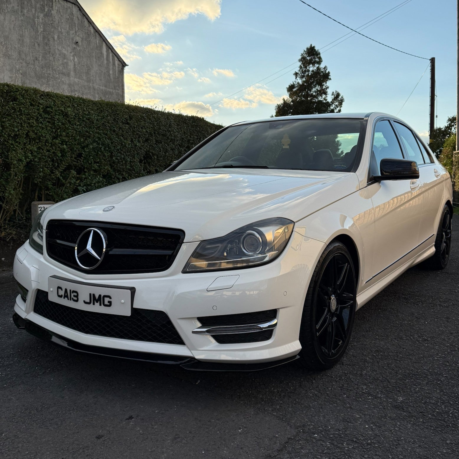 AMG Style Gloss Black Front Splitter for Mercedes Benz W204 C Class 08-14 - Carbon Factory