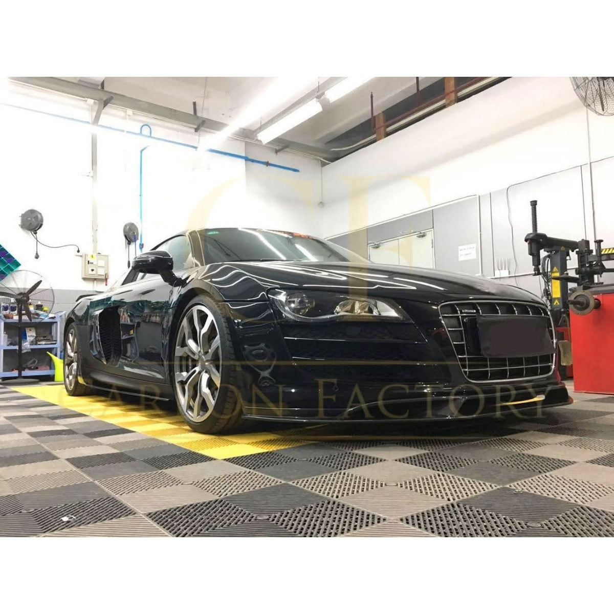V Style Carbon Fibre Front Splitter for Audi R8 Gen 1 08-14 - Carbon Factory
