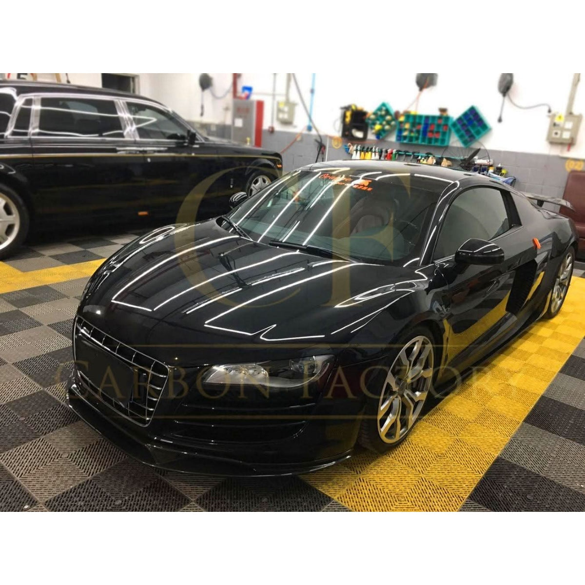 V Style Carbon Fibre Front Splitter for Audi R8 Gen 1 08-14 - Carbon Factory