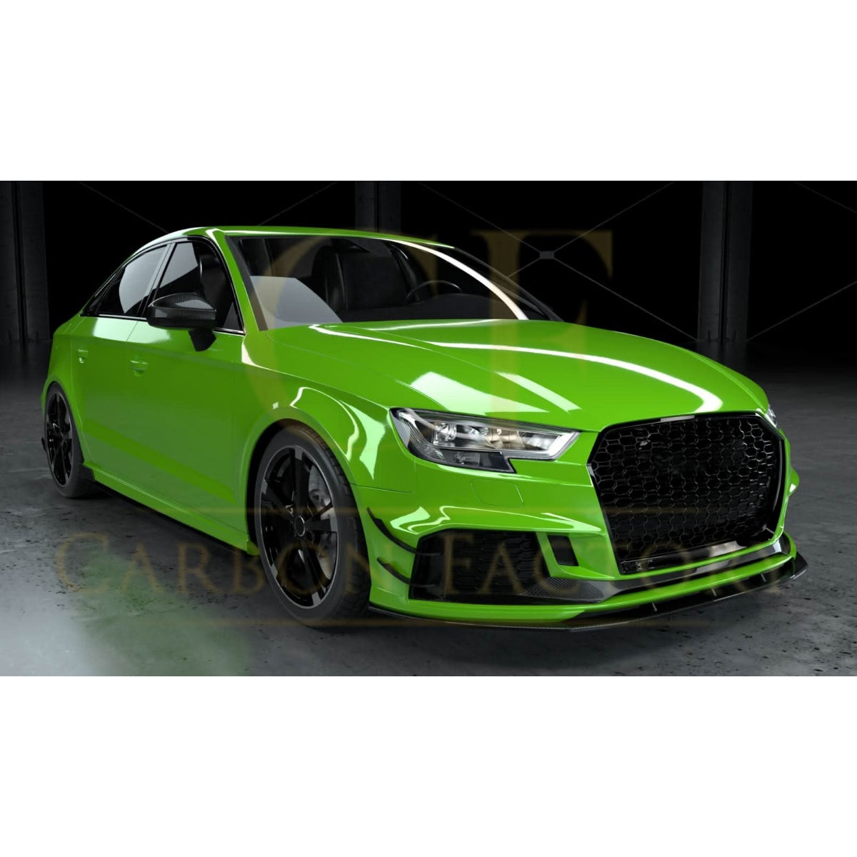 Carbon Fibre Front Bumper Trims for Audi 8V RS3 Saloon 17-20 - Carbon Factory