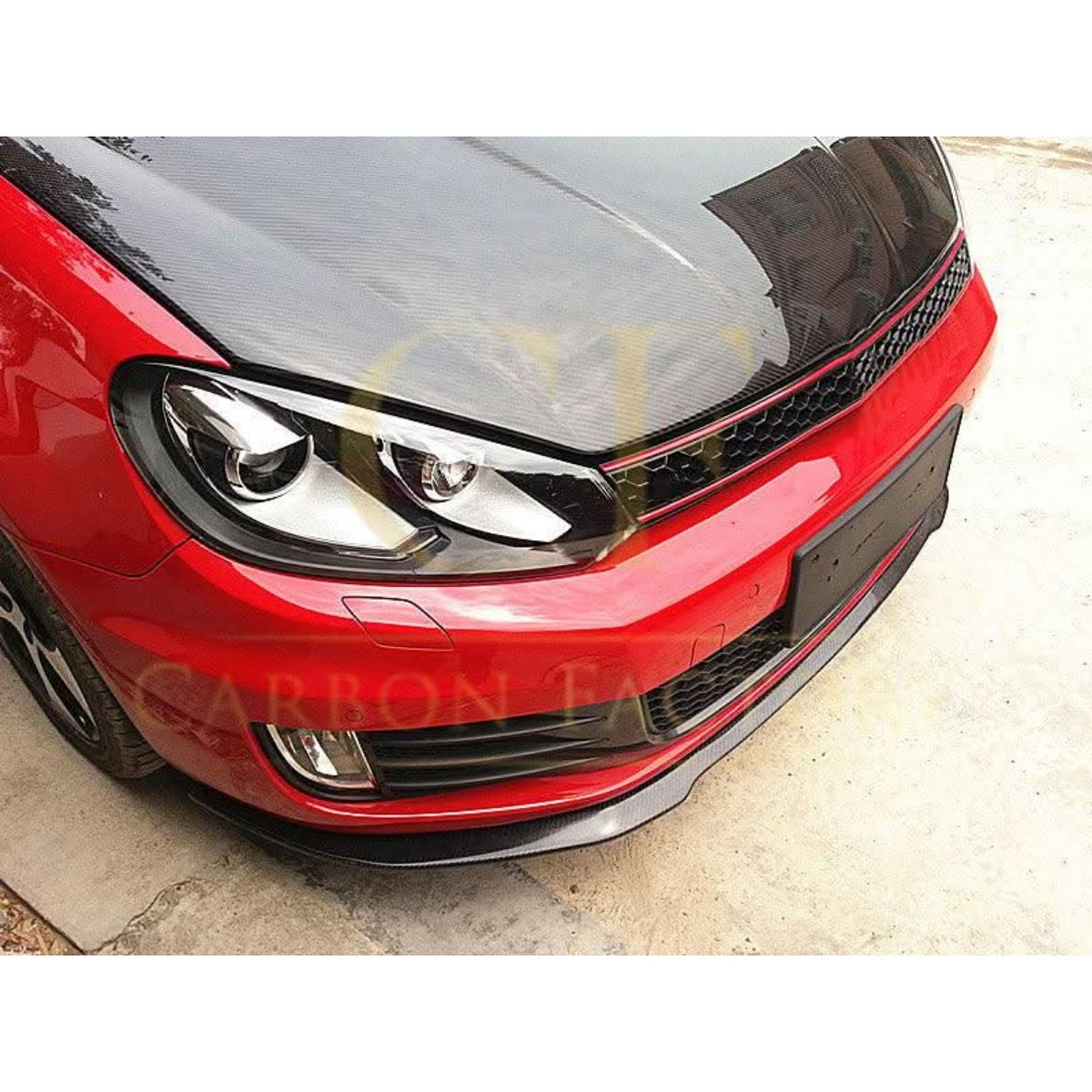RZ Style Carbon Fibre Front Splitter for VW Golf MK6 GTI 08-13 - Carbon Factory