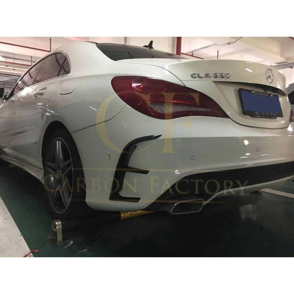 Carbon Fibre Rear Bumper Trims (4 Pieces) for Mercedes Benz W117 CLA 13-15 - Carbon Factory