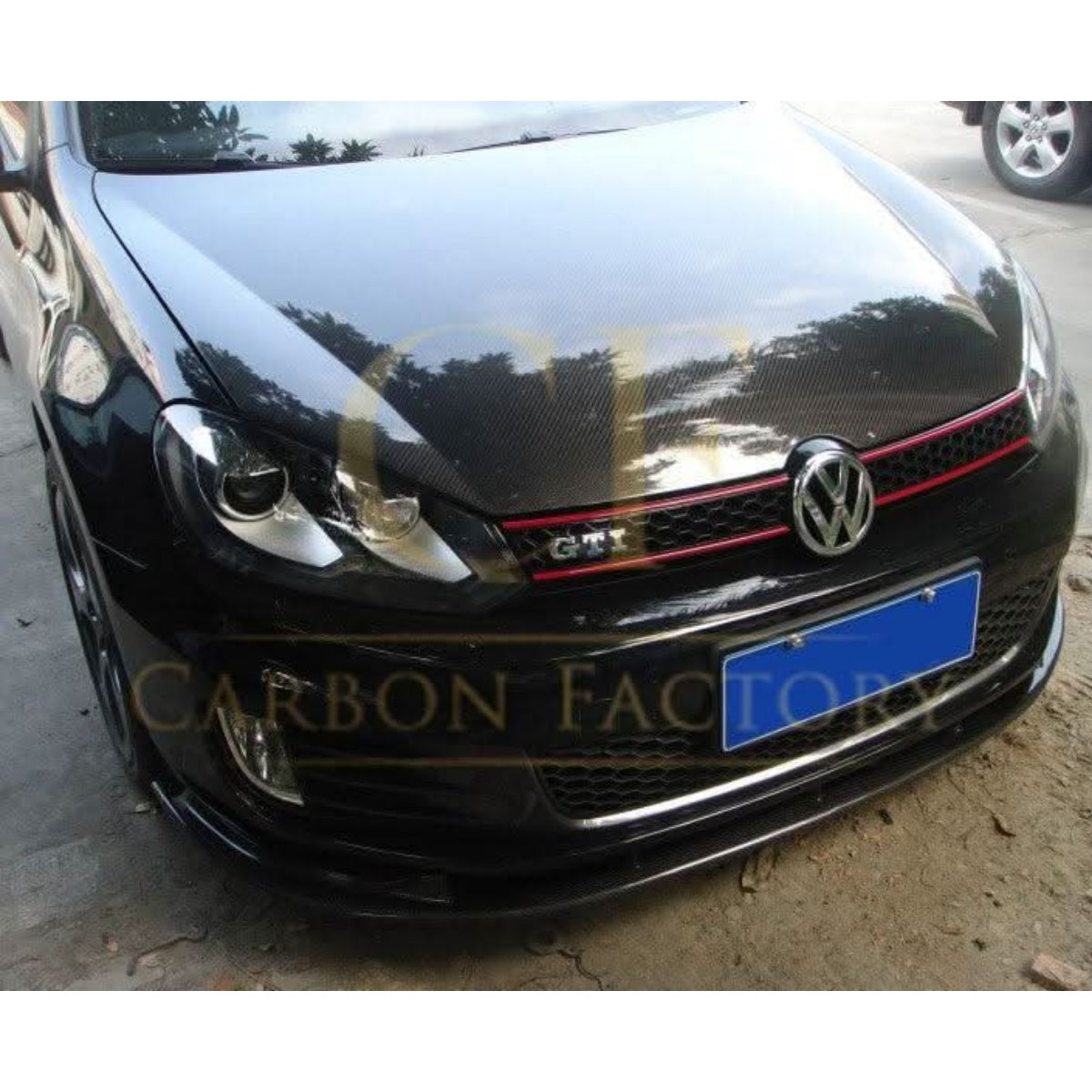 H2 Style Carbon Fibre Front Splitter for VW Golf MK6 GTI 08-13 - Carbon Factory