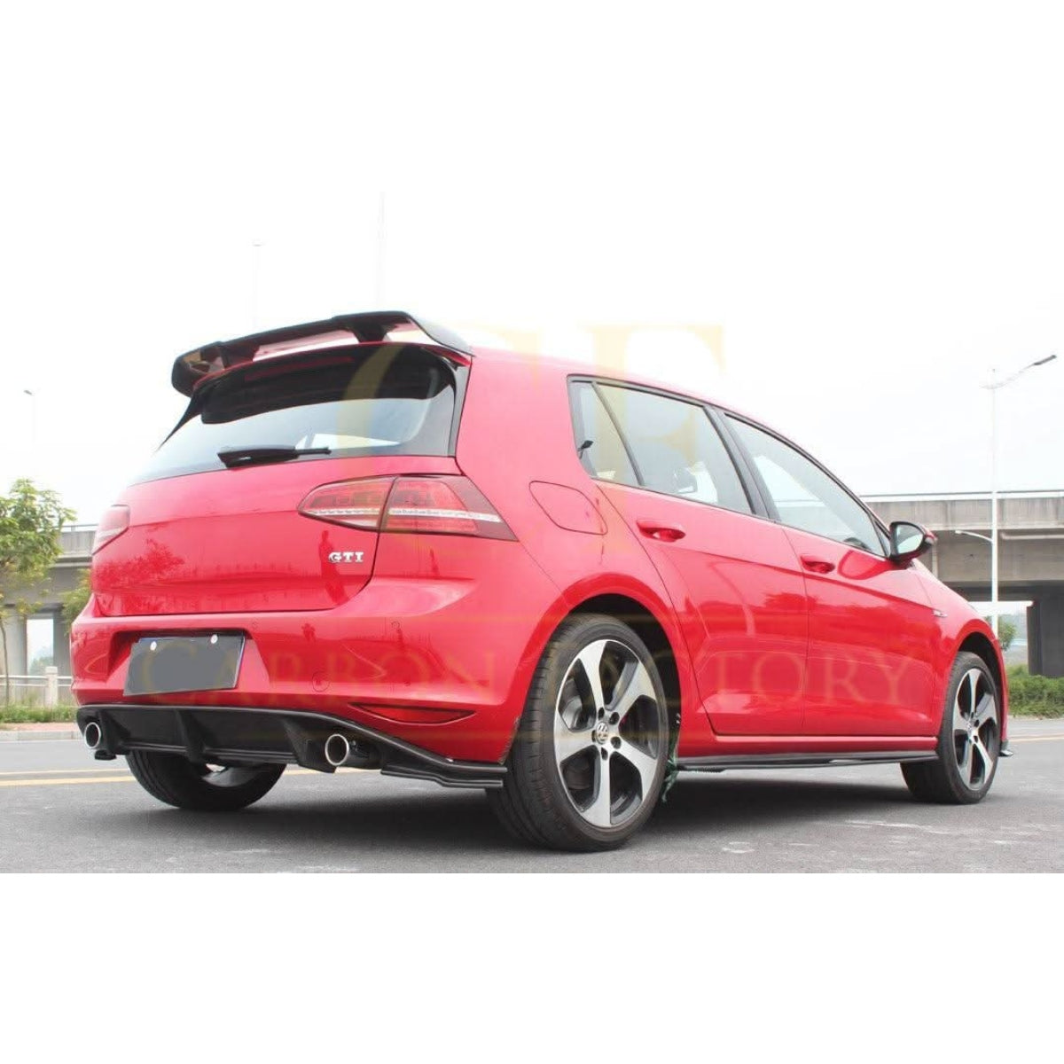 RZ Style Carbon Fibre Rear Diffuser for VW Golf MK7 GTI GTD 14-17 - Carbon Factory