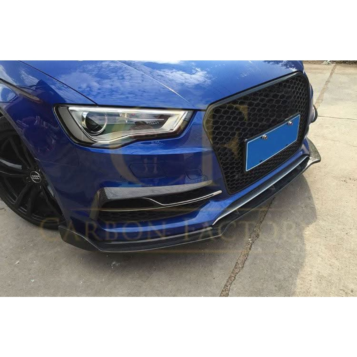 Carbon Fibre Front Bumper Trims for Audi A3 S Line S3 Saloon 13-15 - Carbon Factory