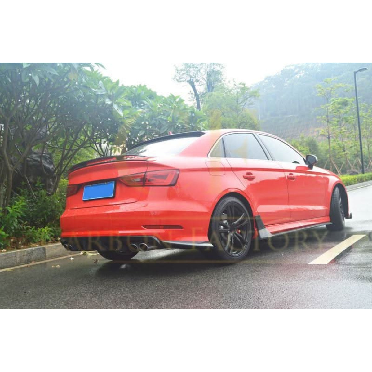 Carbon Fibre Rear Bumper Spats for Audi A3 S Line S3 Saloon 13-15 - Carbon Factory