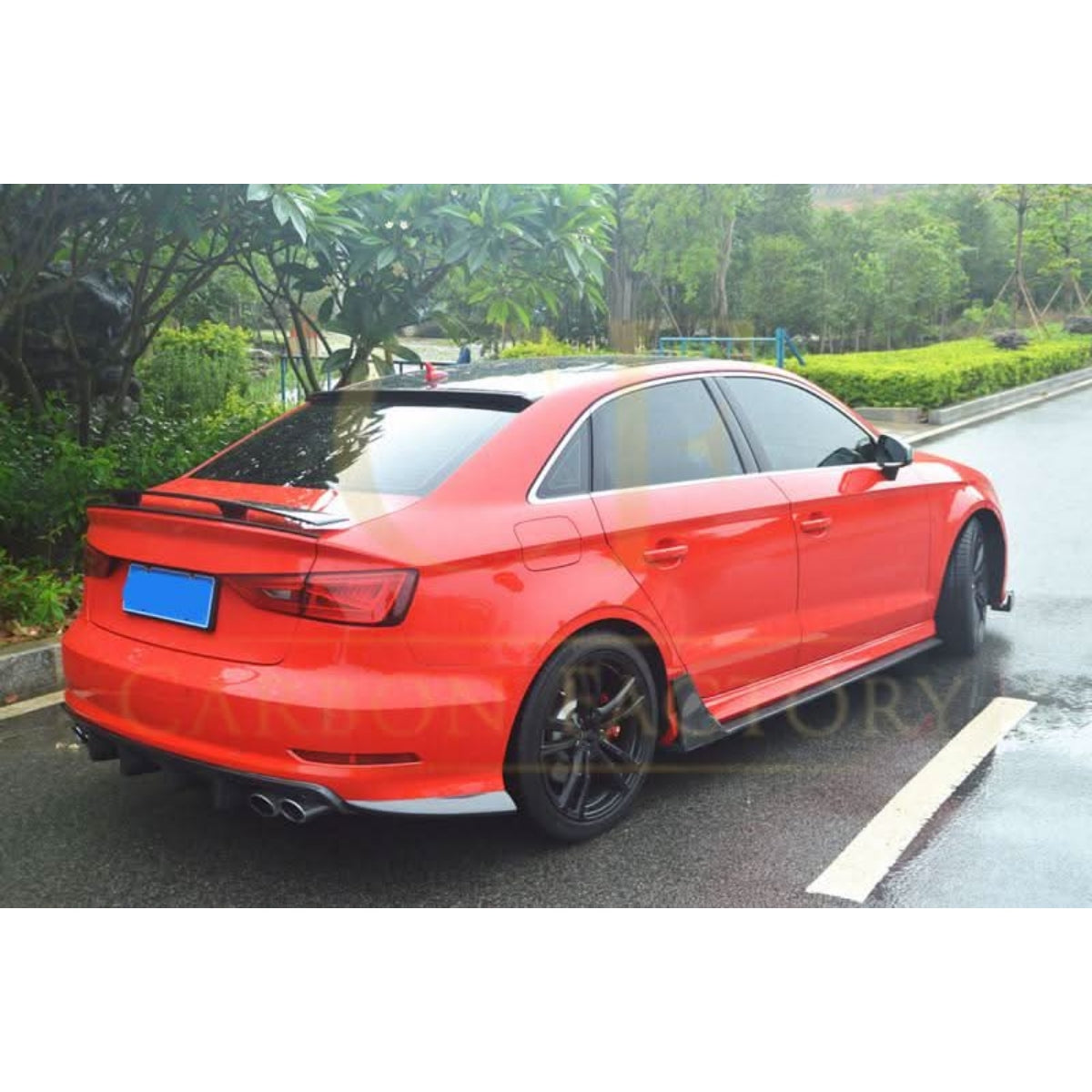 Carbon Fibre Rear Bumper Spats for Audi A3 S Line S3 Saloon 13-15 - Carbon Factory