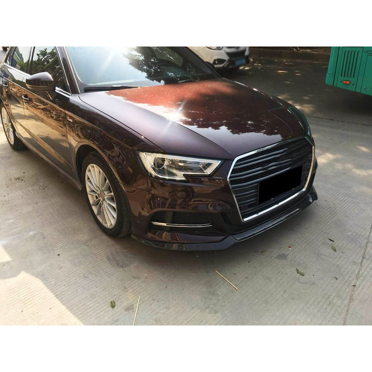 V Style Carbon Fibre Front Splitter for Audi A3 Hatchback S Line & S3 16-19 - Carbon Factory