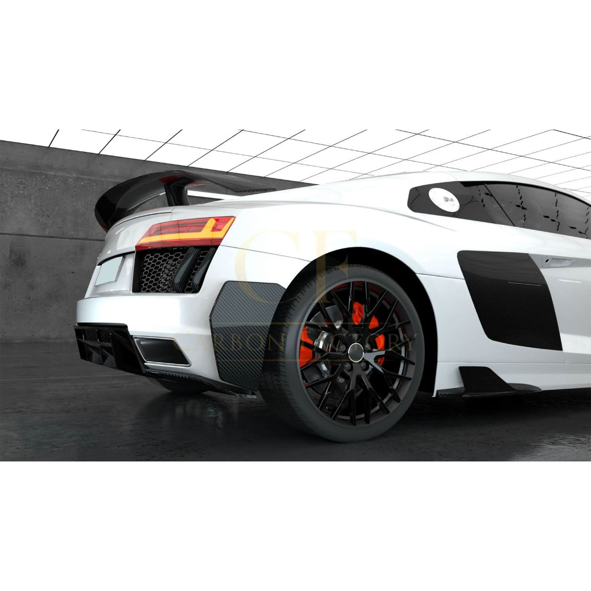 P Style Carbon Fibre Boot Spoiler for Audi R8 V10 Gen 2 Coupe 15-19 - Carbon Factory