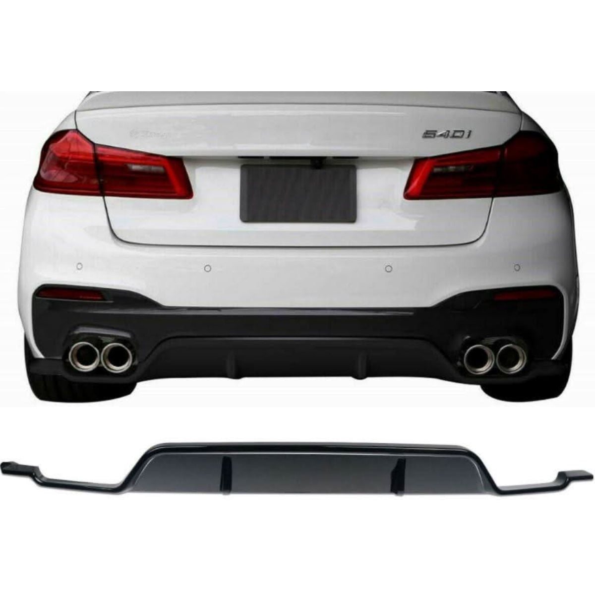 3D Style Gloss Black Rear Diffuser for BMW G30 G31 5 Series M Sport 17-24 - Carbon Factory
