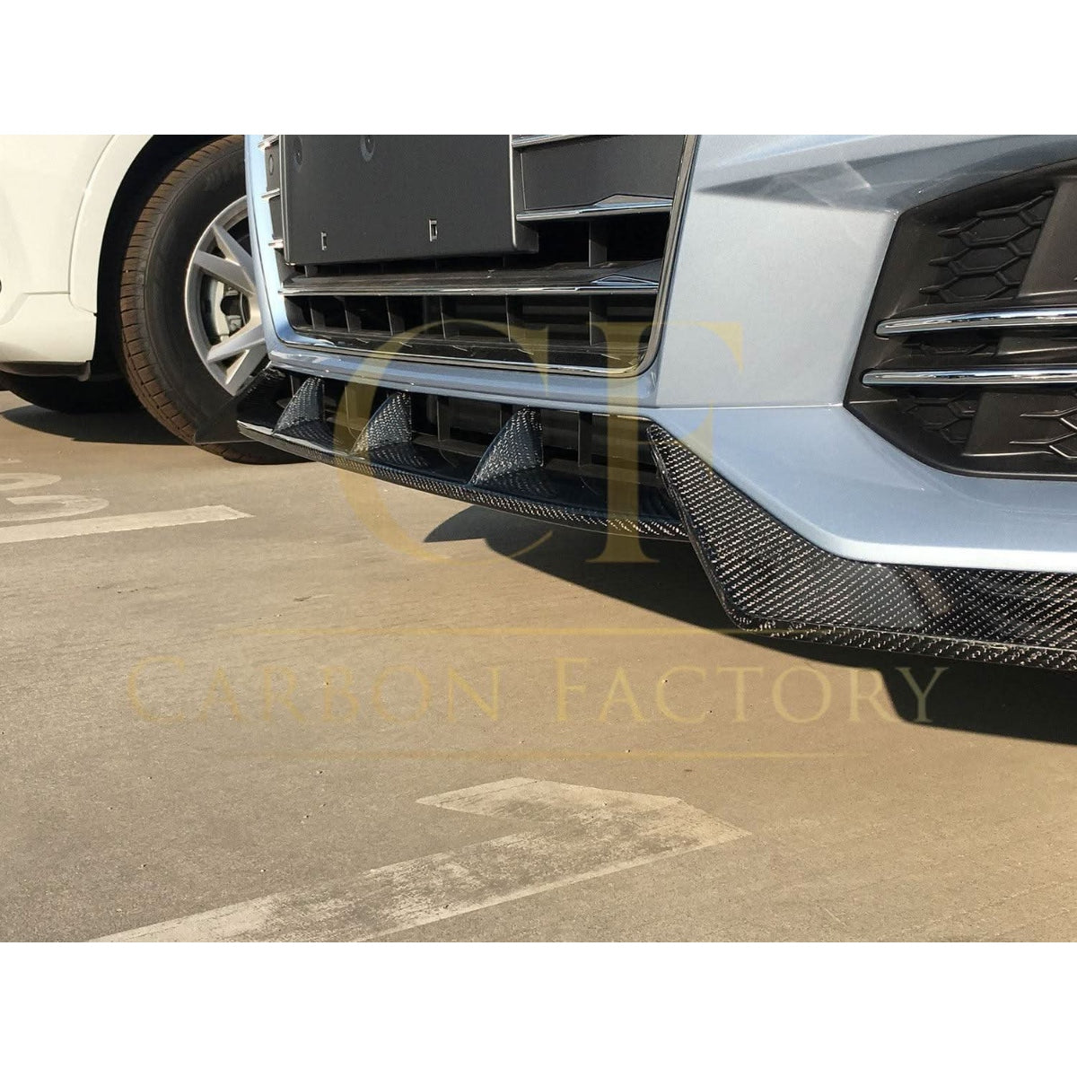 V Style Carbon Fibre Front Splitter for Audi A4 B9 S Line & S4 15-19 - Carbon Factory