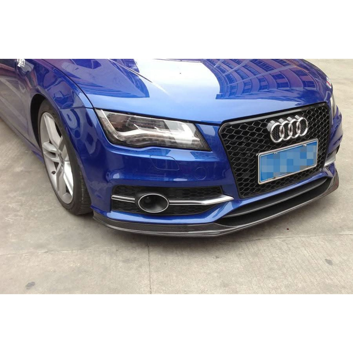 V Style Carbon Fibre Front Splitter for Audi 4G A7 S Line S7 10-18 - Carbon Factory