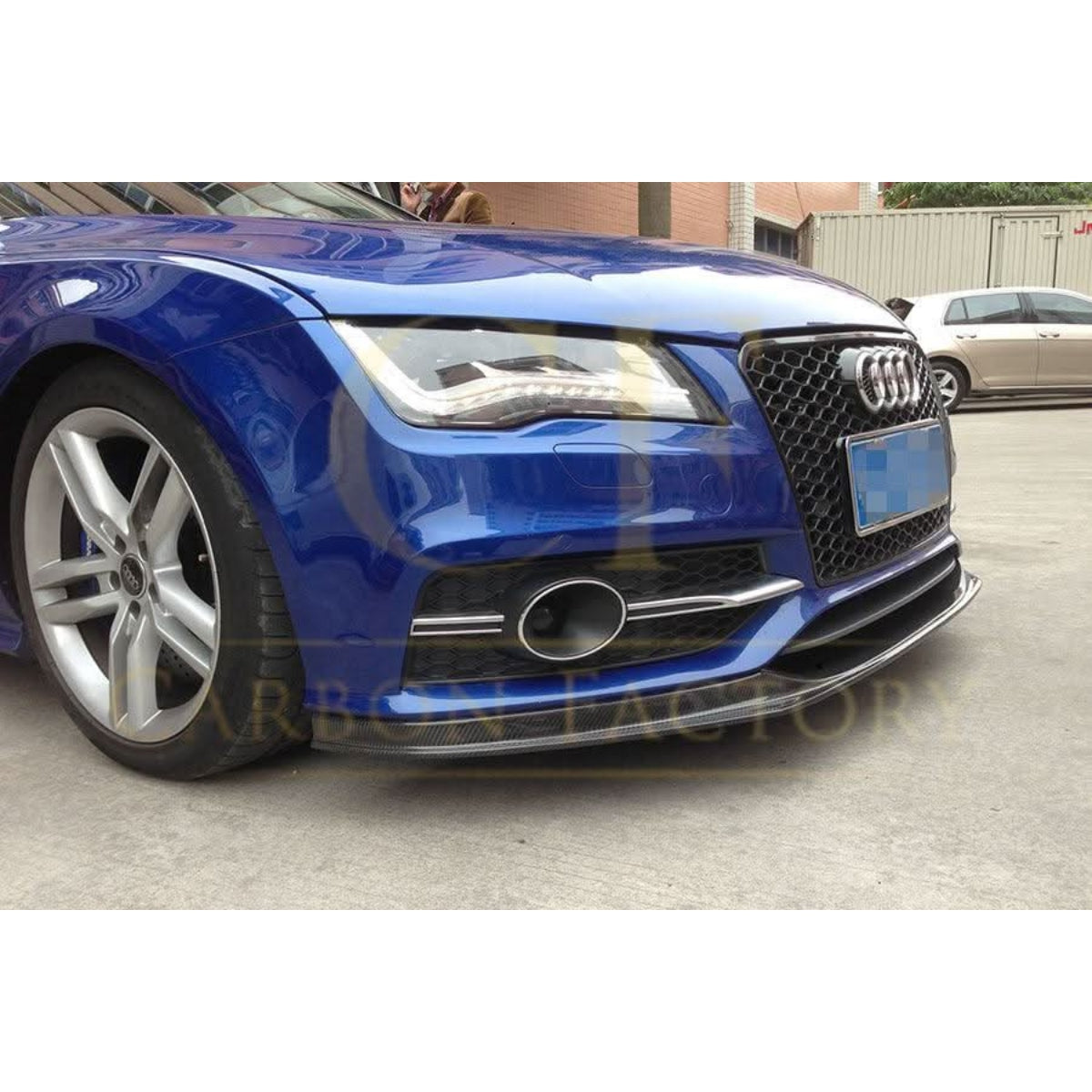 V Style Carbon Fibre Front Splitter for Audi 4G A7 S Line S7 10-18 - Carbon Factory