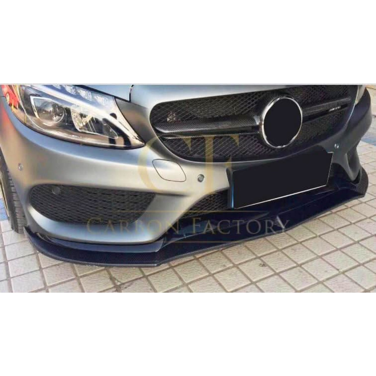FD Style Carbon Fibre Front Splitter for Mercedes Benz W205 C Class C43 2 Door 15-18 - Carbon Factory