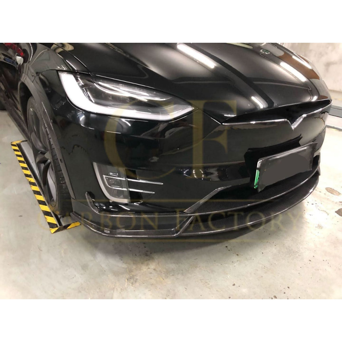 V Style Carbon Fibre Front Splitter for Tesla Model X 16-Present - Carbon Factory