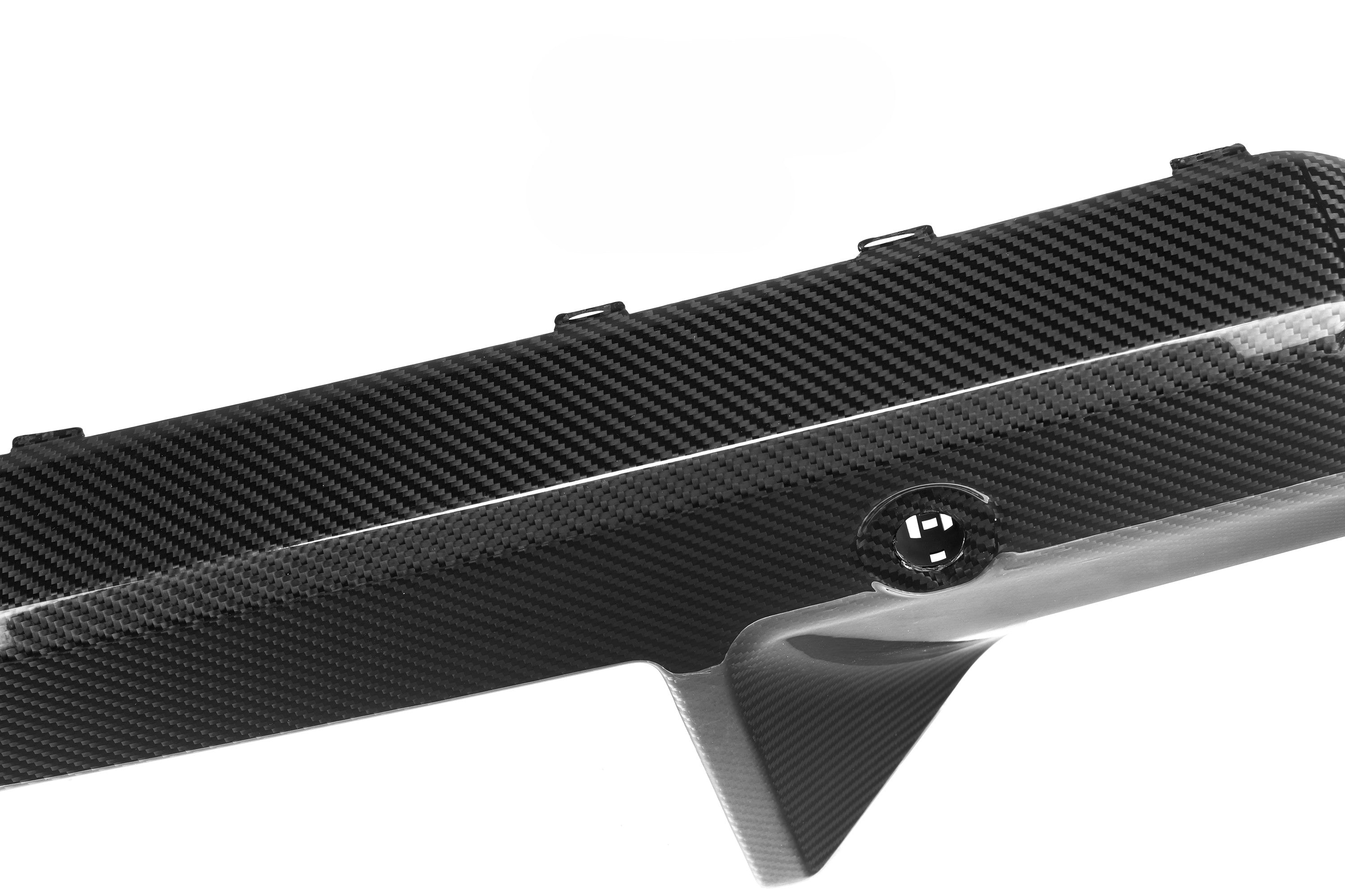 OEM Style Pre-Preg Carbon Fibre rear diffuser for BMW G90 G99 M5, showcasing sleek carbon fiber design and aerodynamic details.