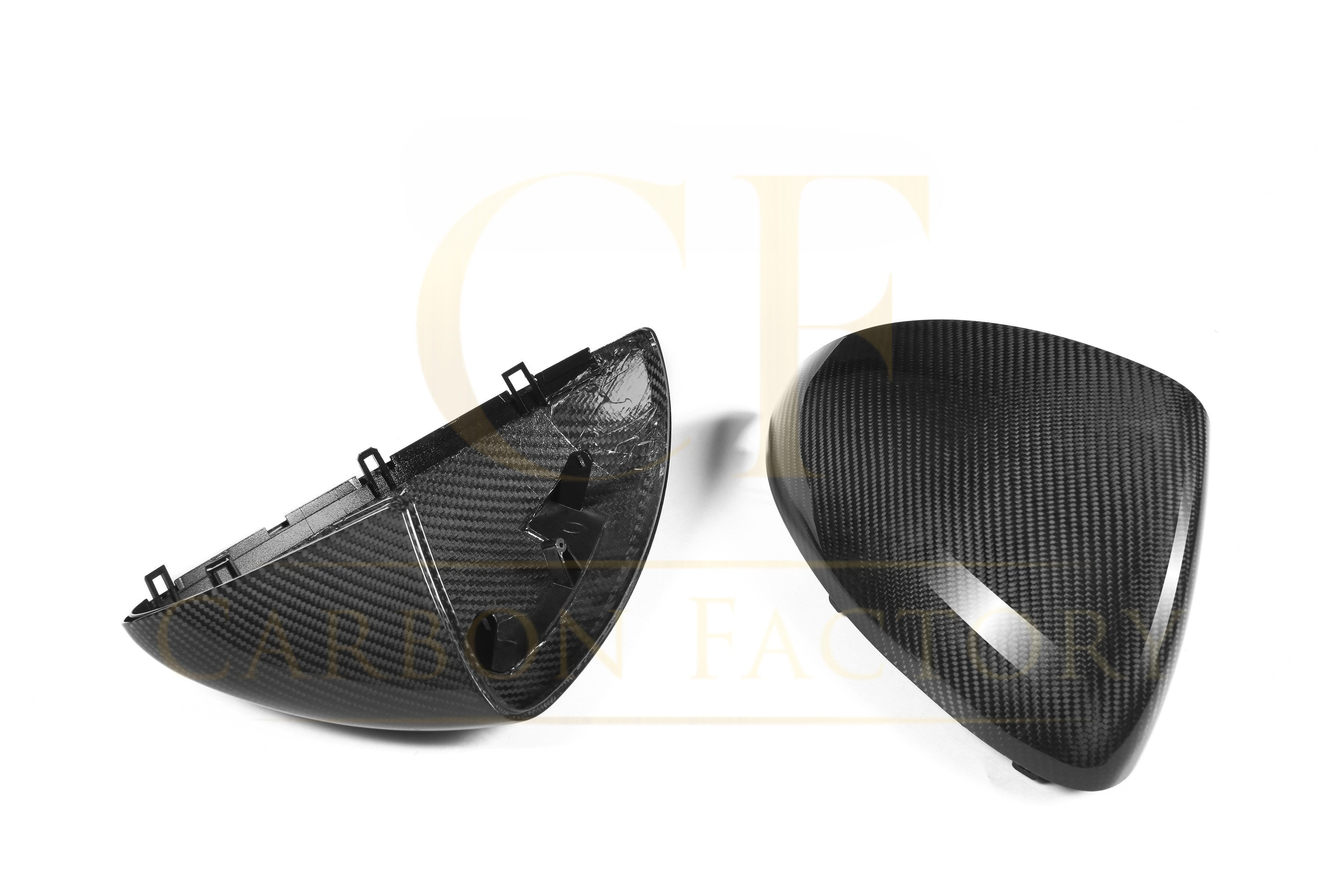 Pre-Preg Carbon Fibre Mirror Covers for Porsche Cayenne 958.1 11-14 LHD - Carbon Factory