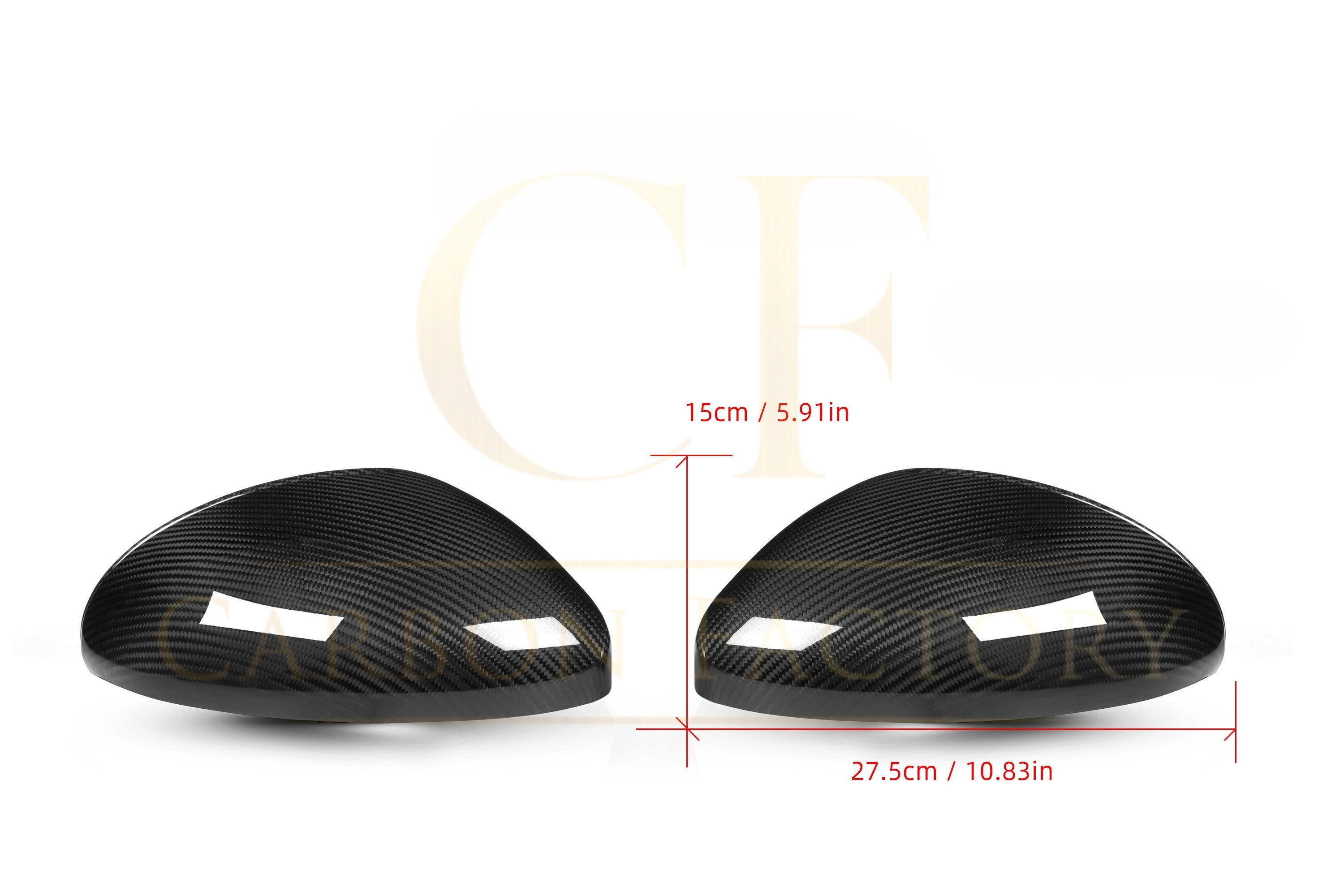 Pre-Preg Carbon Fibre Mirror Covers for Porsche 982 718 16-25 LHD - Carbon Factory