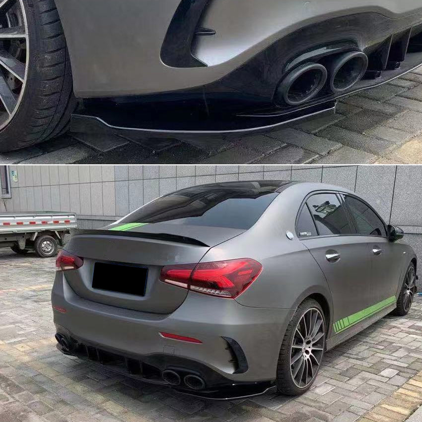 Gloss Black Rear Bumper Spats for Mercedes Benz W177 A35 A45 Saloon 18-25 - Carbon Factory