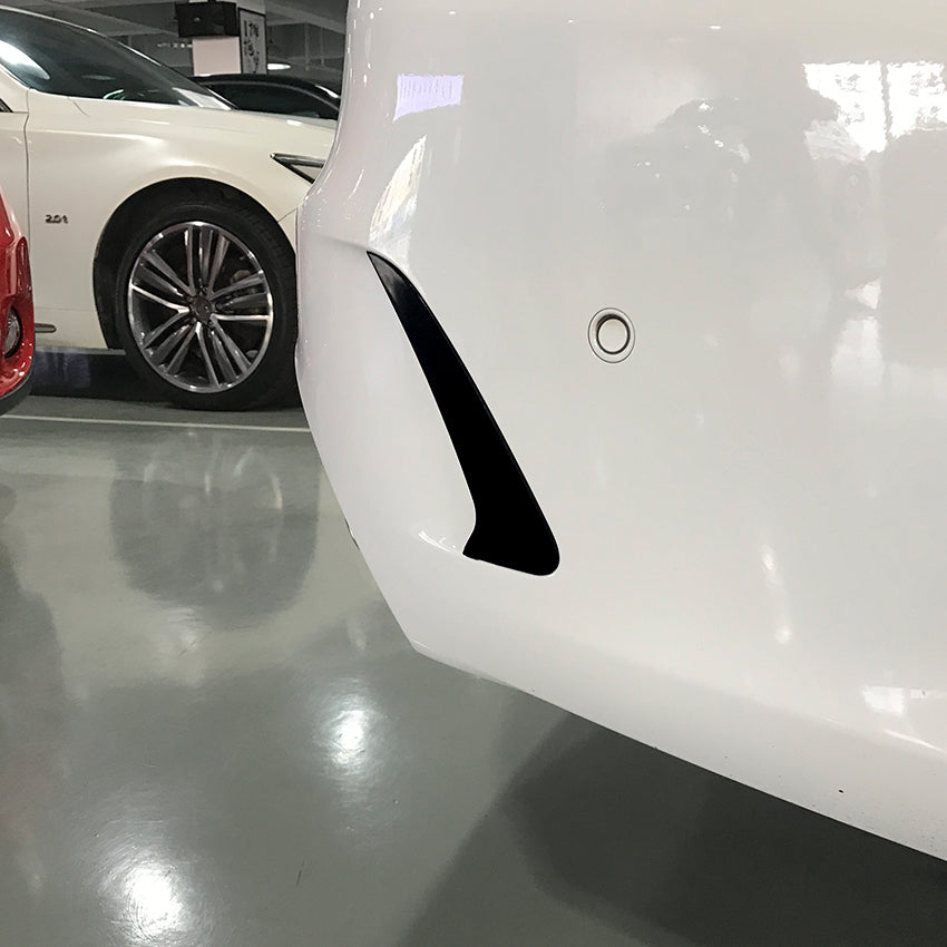 Gloss Black Rear Bumper Trims for Mercedes Benz W205 C Class Estate 15-21