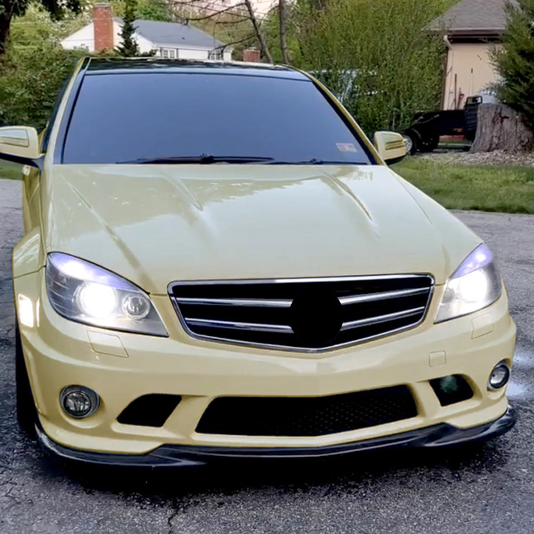 V Style Gloss Black Front Splitter for Mercedes Benz W204 C63 07-10 - Carbon Factory
