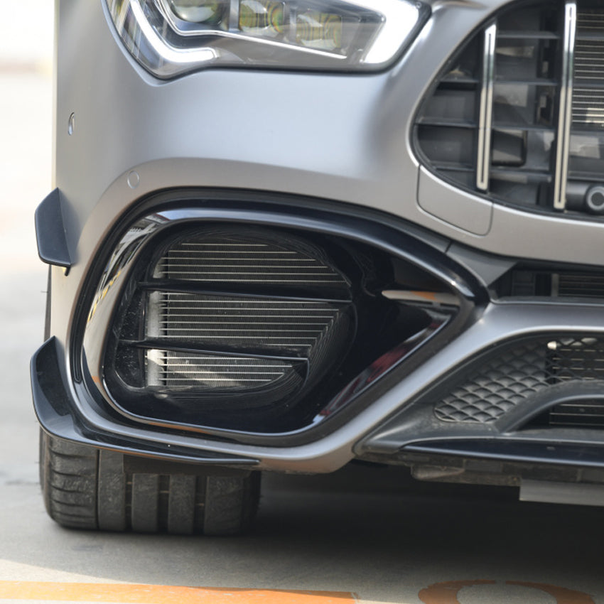 Gloss Black Front Canards Set for Mercedes Benz W118 CLA AMG 19-23 - Carbon Factory