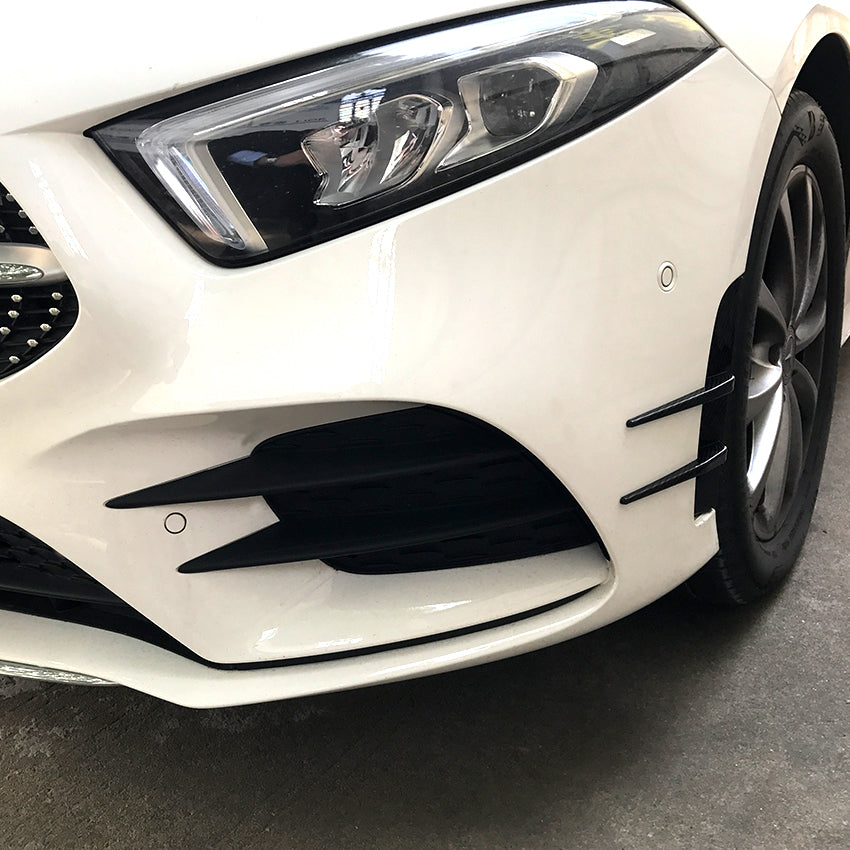 Type 2 Gloss Black Front Canards for Mercedes Benz W177 A Class AMG & A35 18-22 - Carbon Factory