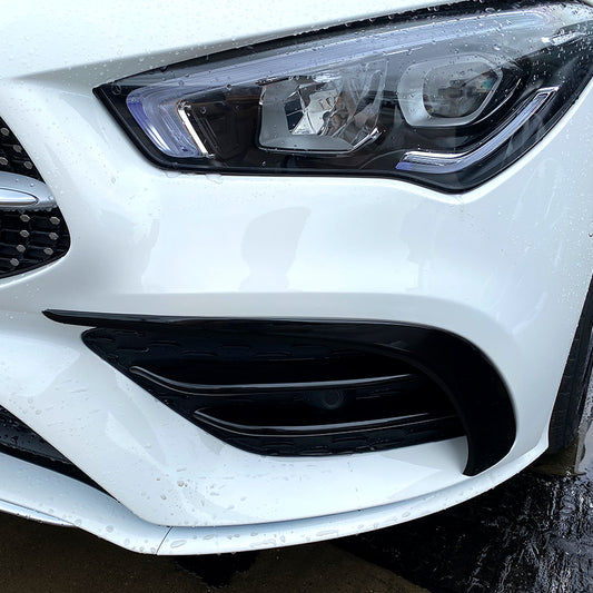 Gloss Black Front Canards for Mercedes Benz W118 CLA AMG 19-23