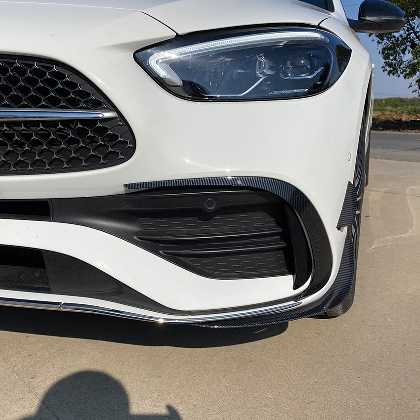 Gloss Black Front Canards for Mercedes Benz W206 C Class 22-Present - Carbon Factory