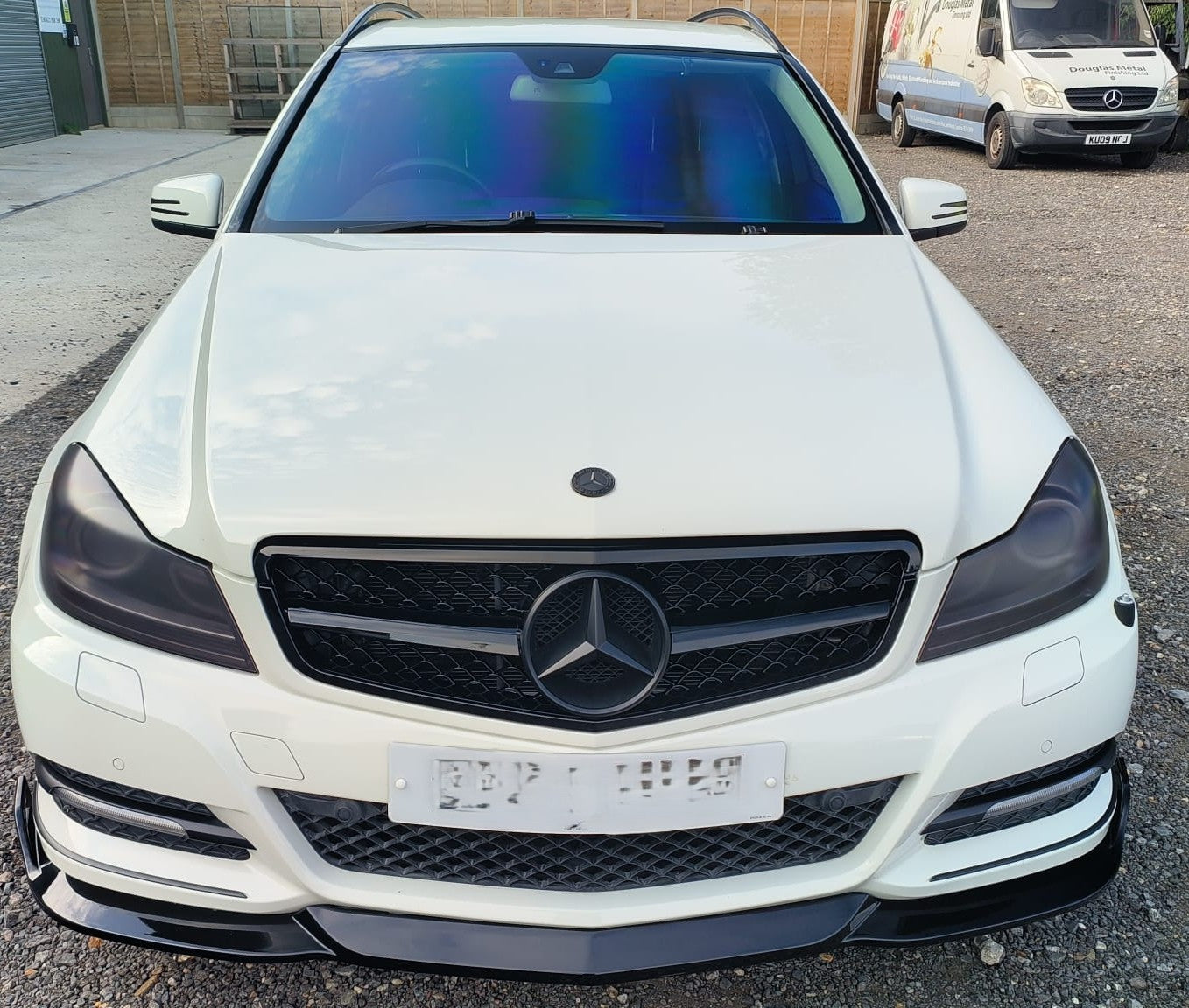 Gloss Black Front Splitter for Mercedes Benz W204 C Class Standard Model 08-14