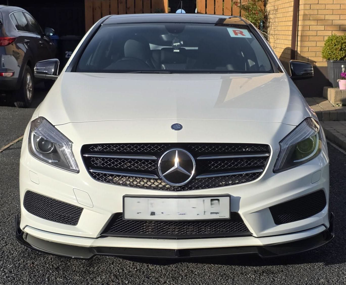 AMG Style Gloss Black Front Splitter for Mercedes Benz W176 A Class 13-15 - Carbon Factory