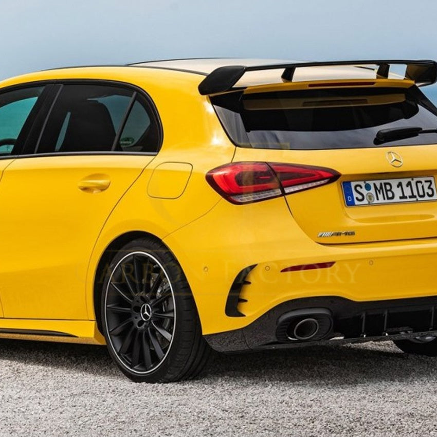 Gloss Black Rear Bumper Trims for Mercedes Benz W177 A Class Saloon 18-25 (Stick on)