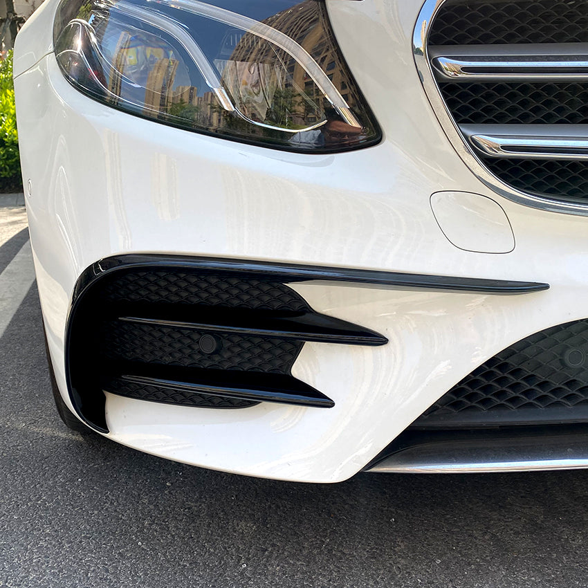 Gloss Black Front Canards for Mercedes Benz W213 C238 E Class AMG 16-20 - Carbon Factory