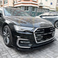 V Style Gloss Black Front Splitter for Audi C8 A6 S Line & S6 Saloon / Avant 18-25