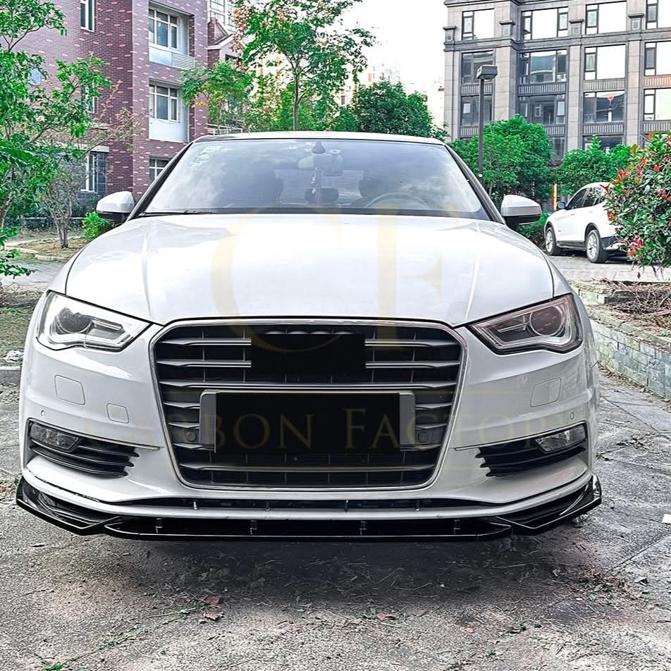 V Style Gloss Black Front Splitter for Audi A3 8V Standard model 13-16 - Carbon Factory