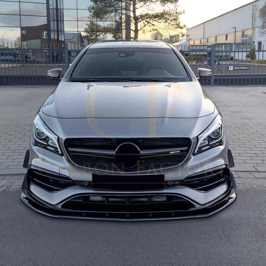 AMG Style Gloss Black Front Splitter for Mercedes Benz W117 CLA AMG 16-19