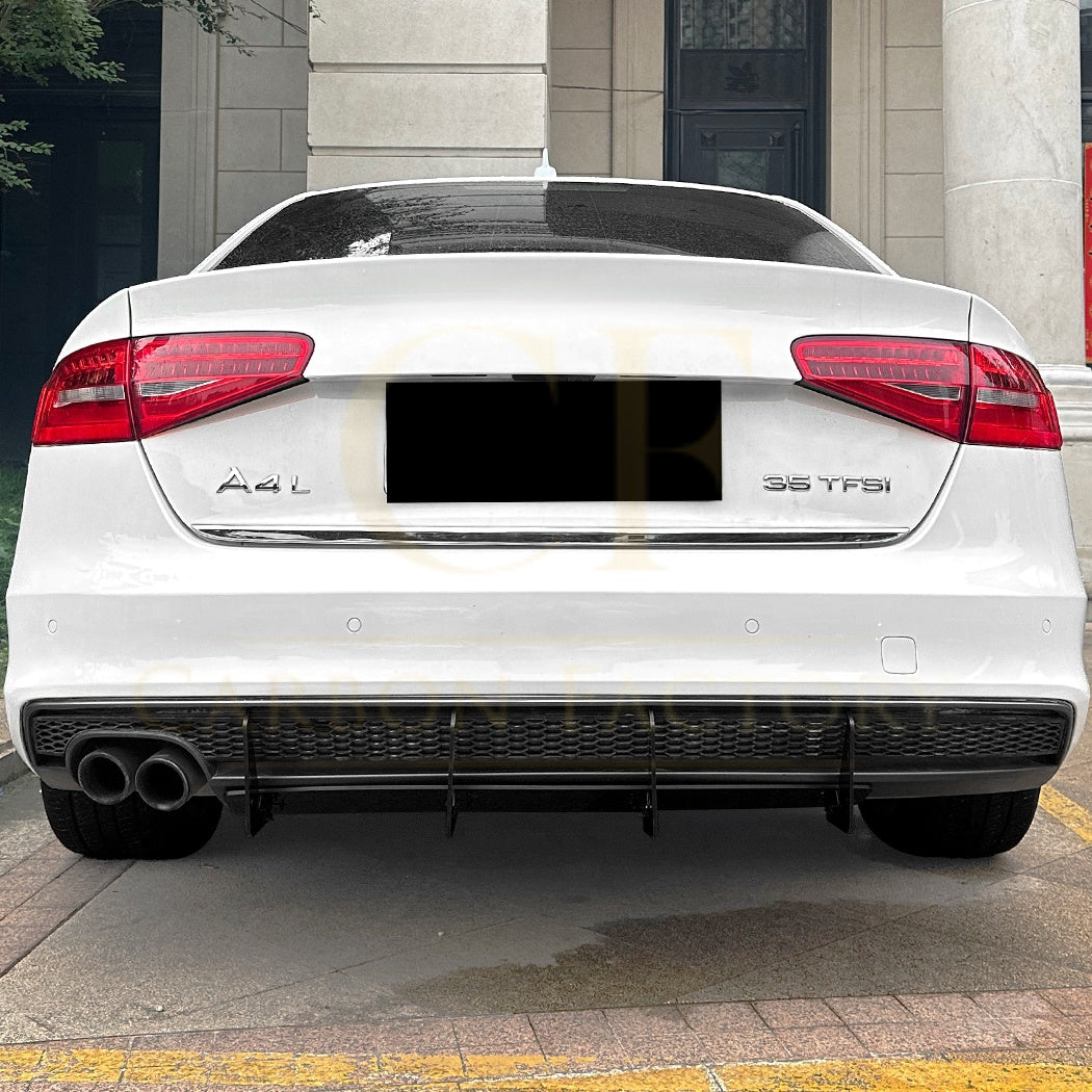 PSM Style Gloss Black Rear Diffuser for Audi B8.5 A4 S Line 13-15