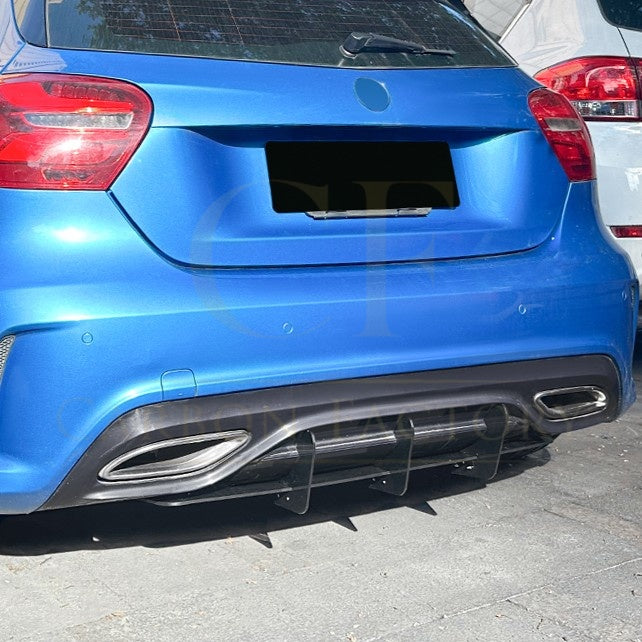 V Style Gloss Black Rear Diffuser for Mercedes Benz W176 A Class AMG 16-18