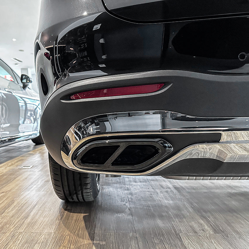Gloss Black Exhaust Tips Covers for Mercedes Benz X254 C254 GLC 23-26