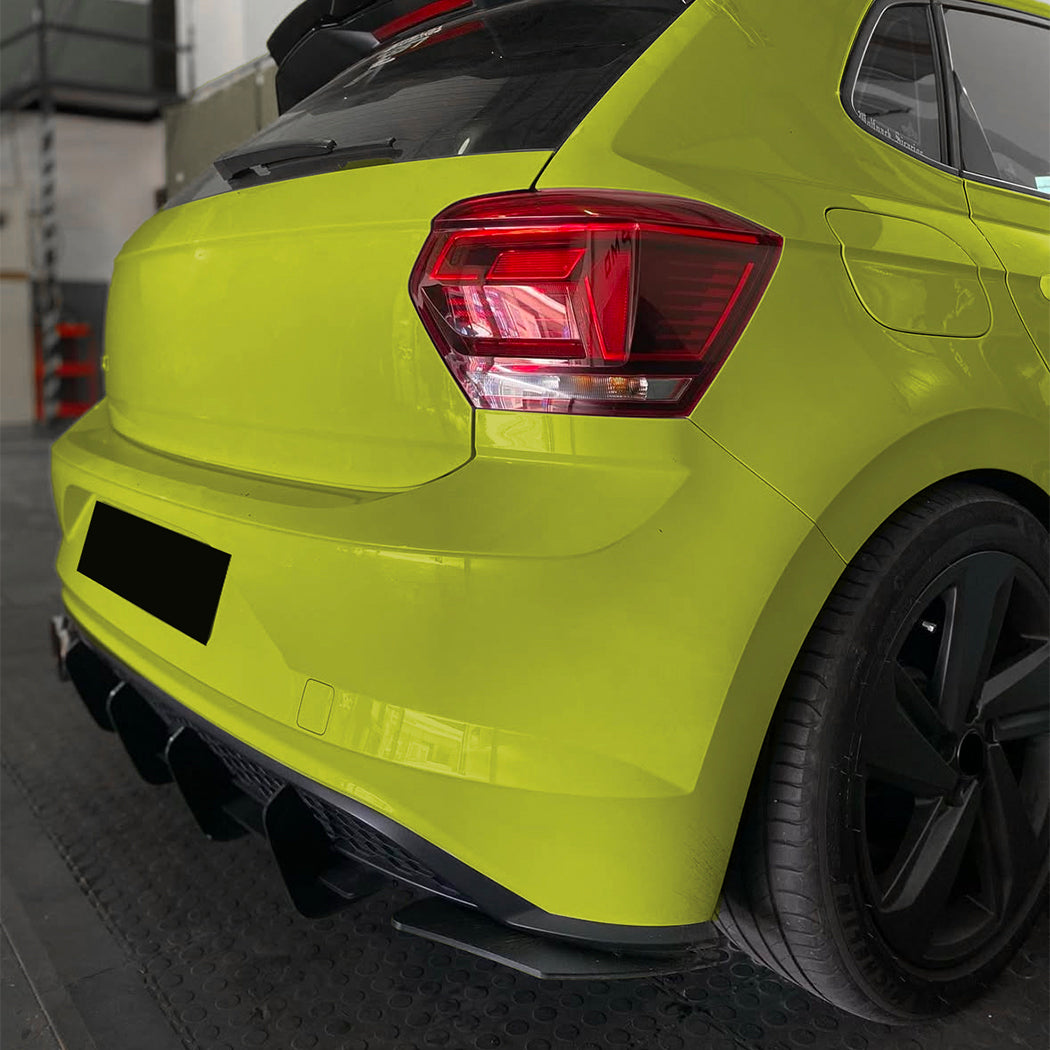 V Style Gloss Black Diffuser for VW Polo MK6 GTI 18-21