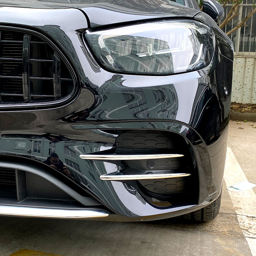 Gloss Black Front Canards for Mercedes Benz W213 C238 E Class AMG 21-23 - Carbon Factory