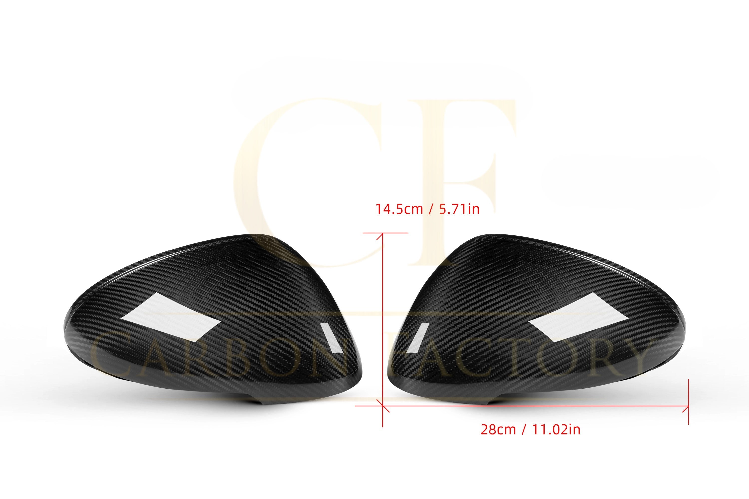 Pre-Preg Carbon Fibre Mirror Covers for Porsche Macan 14-26 - Carbon Factory