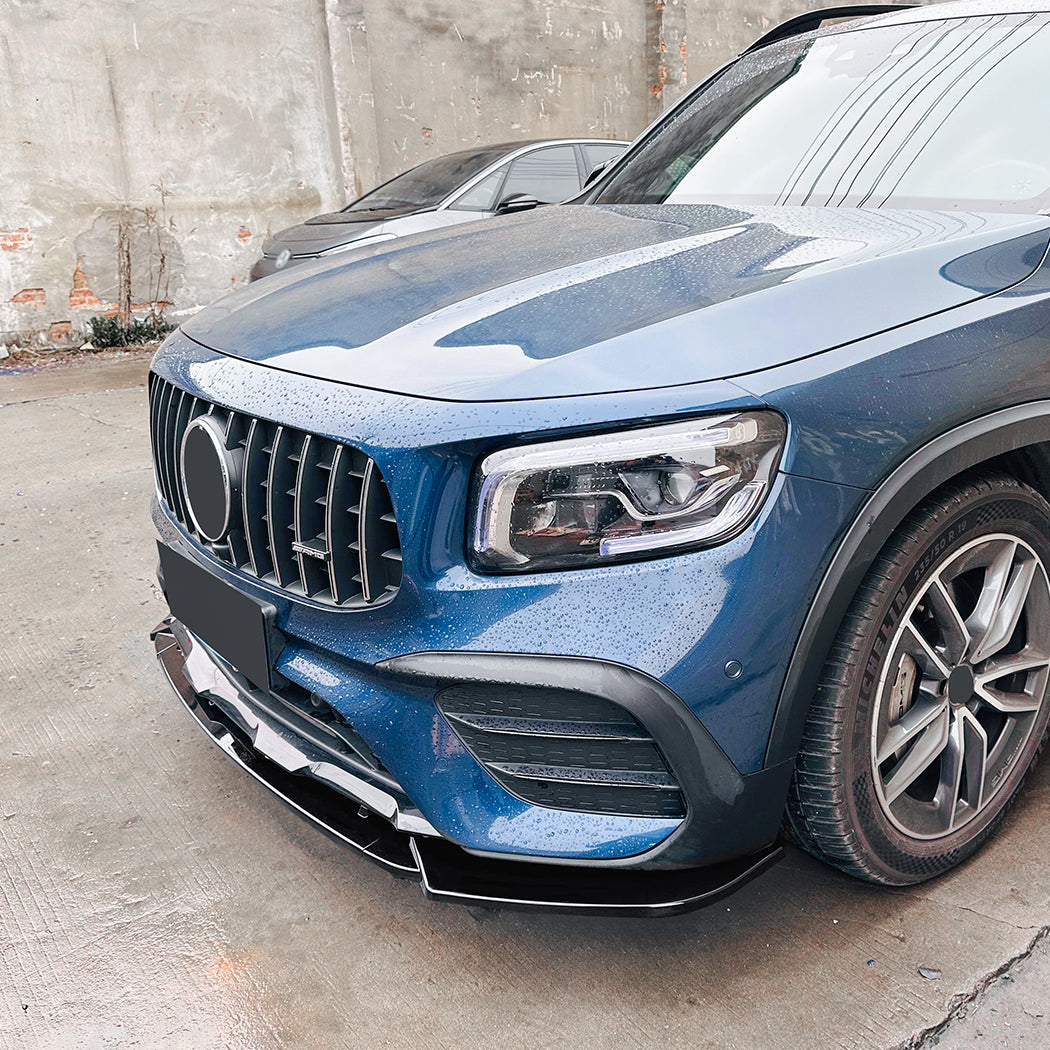 A Style Gloss Black Front Splitter for Mercedes Benz X247 GLB 19-23