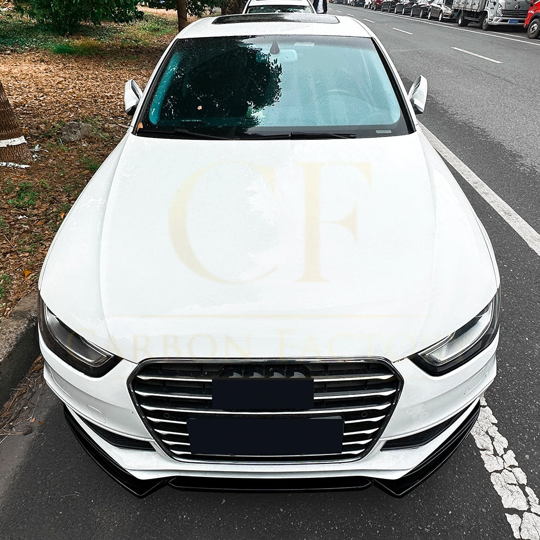 V Style Gloss Black Front Splitter for Audi B8.5 S4 & A4 S Line 13-15