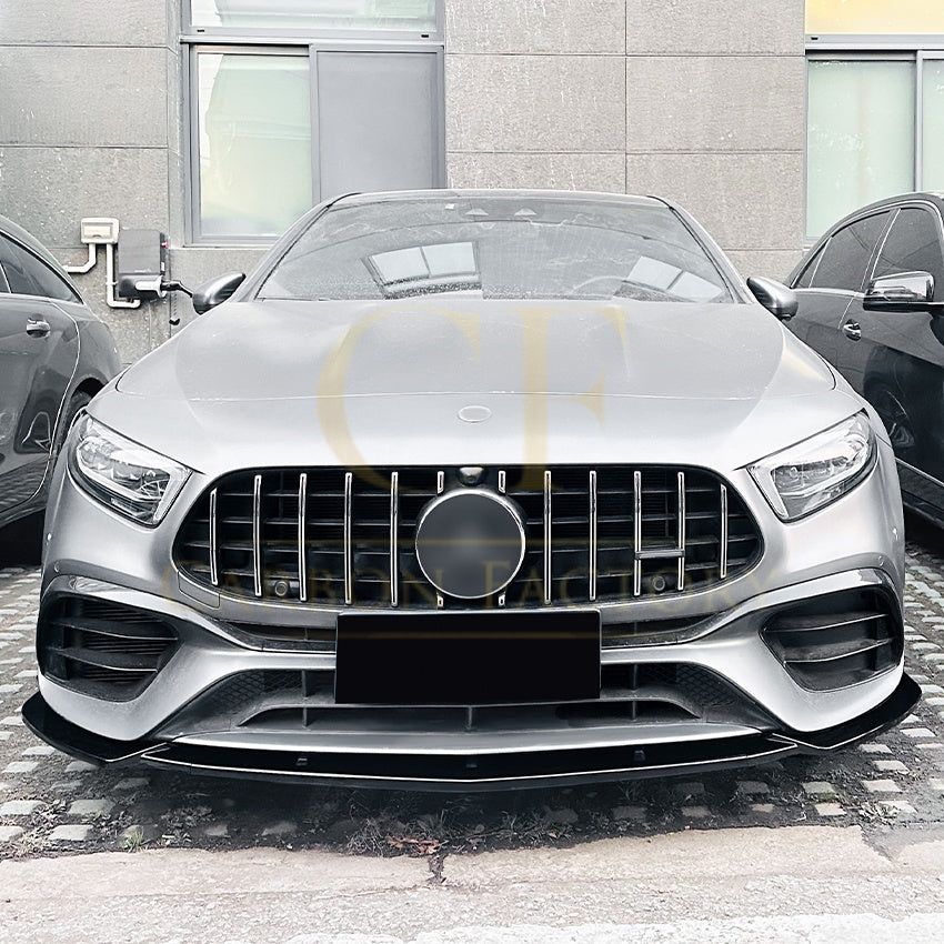 V Style Gloss Black Front Splitter for Mercedes Benz W177 A Class A45 & A45S 18-22 - Carbon Factory