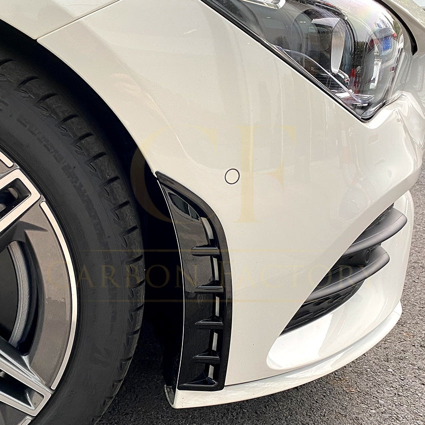 Gloss Black Front Side Trims for Mercedes Benz W118 CLA AMG 19-23 - Carbon Factory