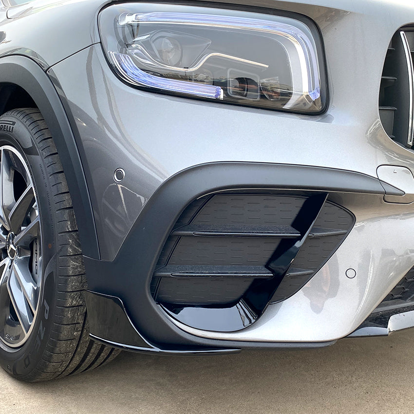 Gloss Black Front Canards for Mercedes Benz X247 GLB AMG 19-23