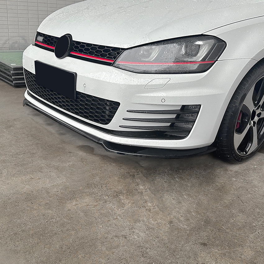 V1 Style Gloss Black Front Splitter for VW Golf MK7 GTI & R Line 13-16